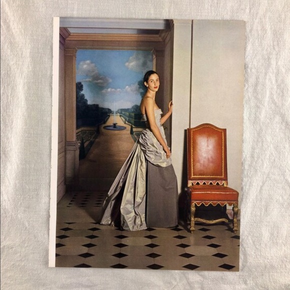 ! 1 Page w/2 Sides 1951 VTG Photo Book, Model Balenciaga’s Home, Countess Corti - Picture 2 of 4